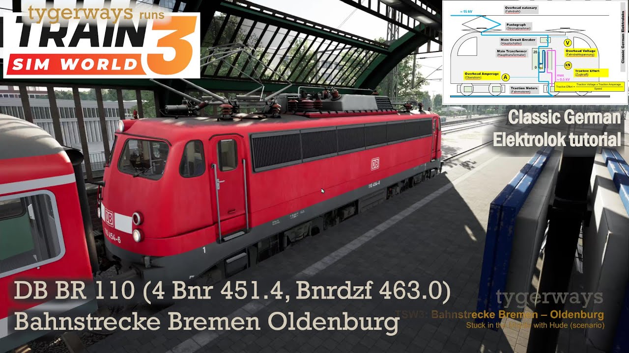 Electric Traction: Tap Changer (Fahrstufenschaltwerk) – BR 110 on Bremen Oldenburg (TSW | tutorial)