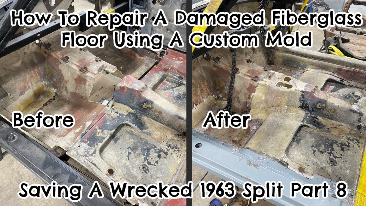 Splicing A 1963 Corvette Floor Pan.  Using A Homemade Fiberglass Mold  Saving A Wrecked Split Part 8