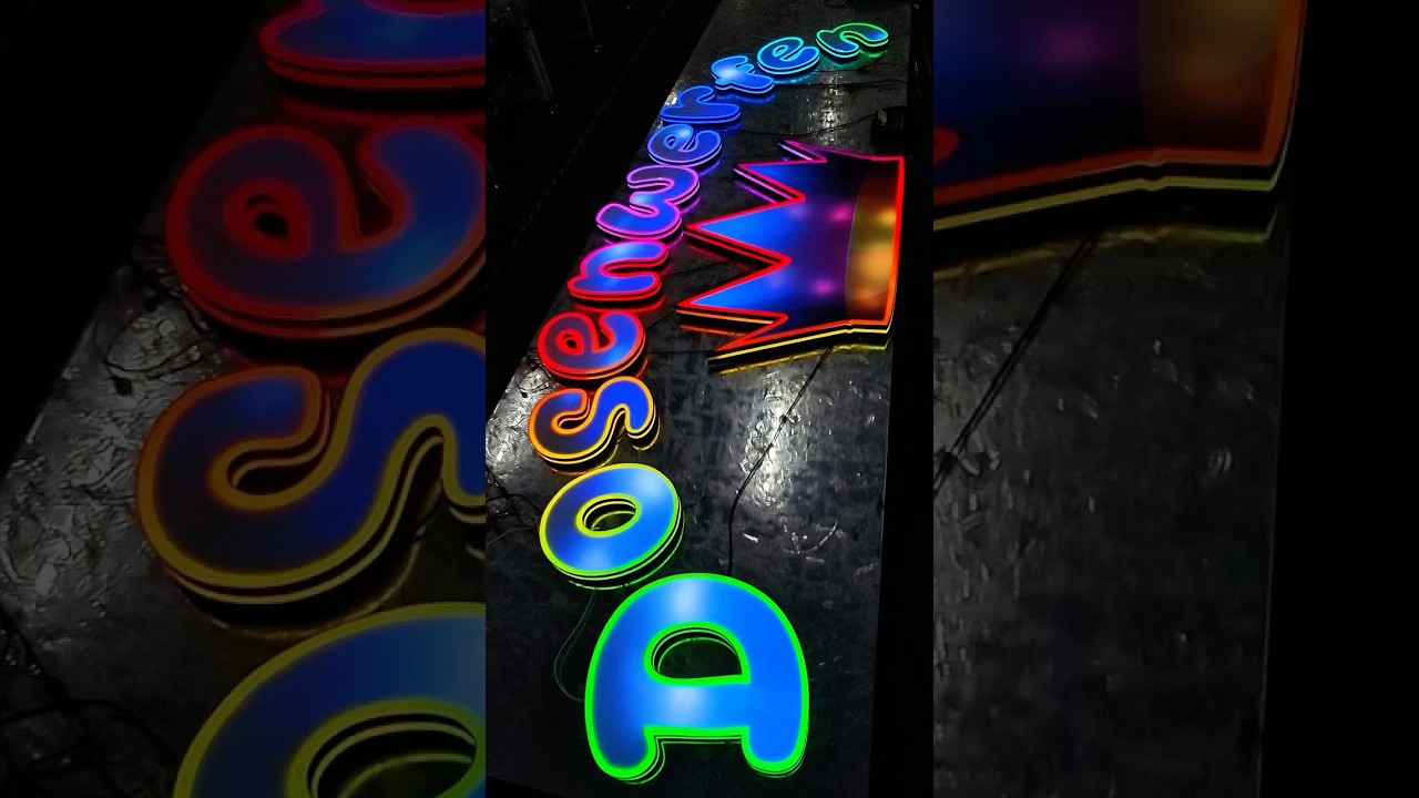 This LED signboard will change color by itself!#sign #signage #design #signagedesign #ledlight