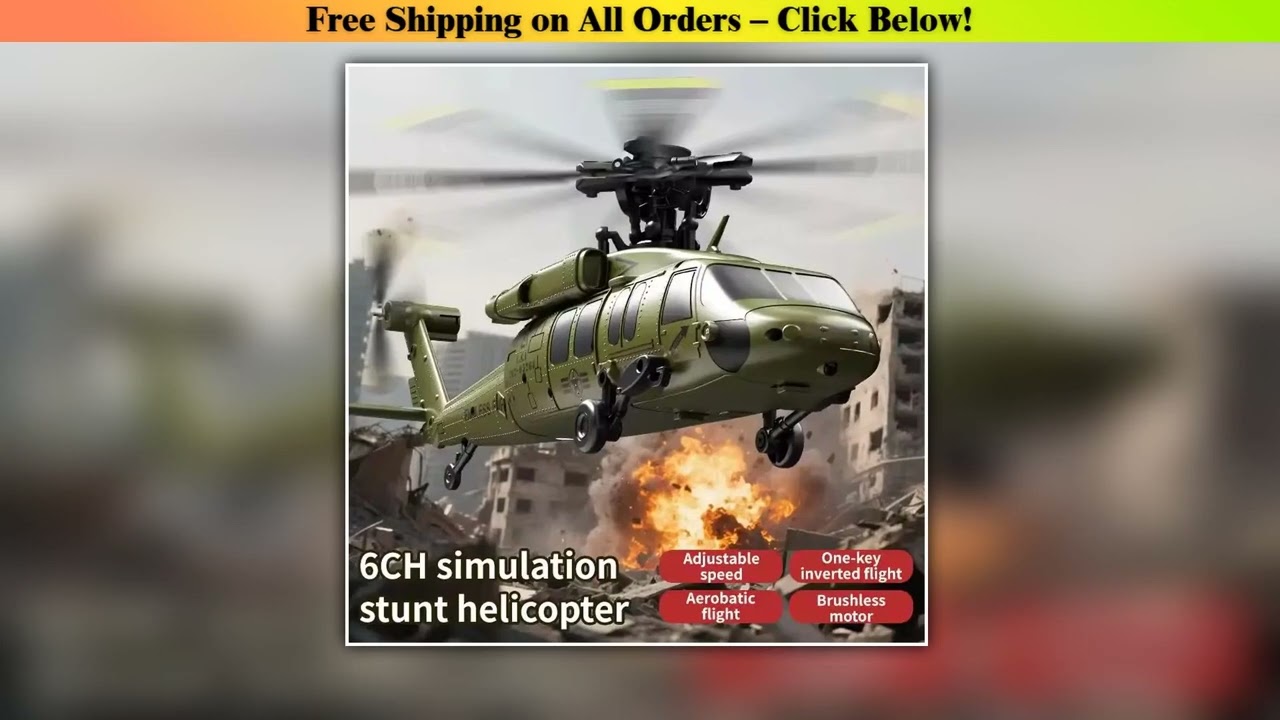 Black Hawk K200 6ch Rc Helicopter U9901 With Brushless Motor Altitude Hold Optical Flow 3d Roll
