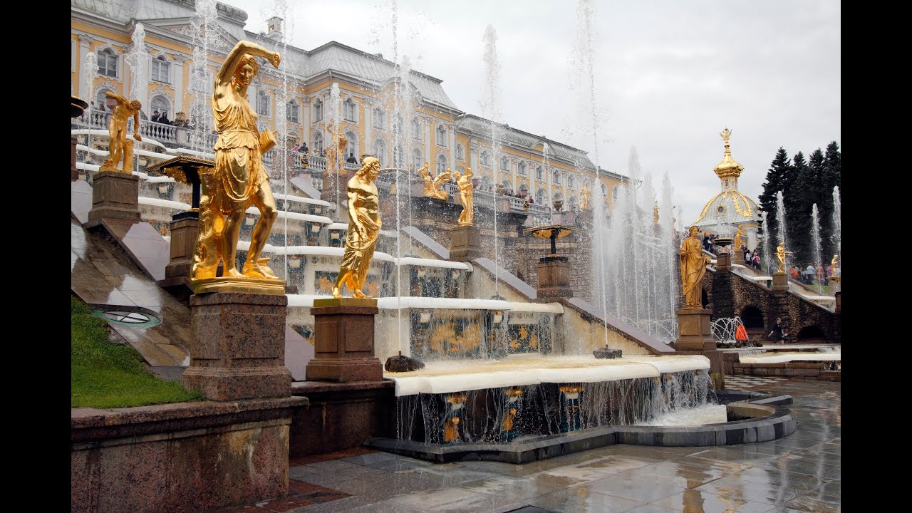 Экскурсия в Петергоф в дождливый день / сдайдшоу