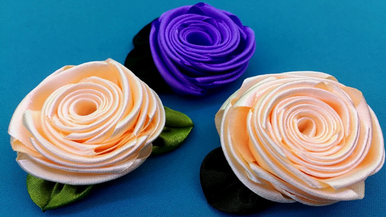 Ribbon rose.New way/Rosa de cintas/Роза из лент.Другой способ