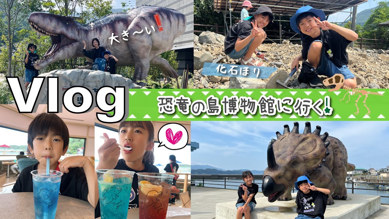 ★Vlog★船にのって恐竜の島博物館へ！何の化石がとれるかな？