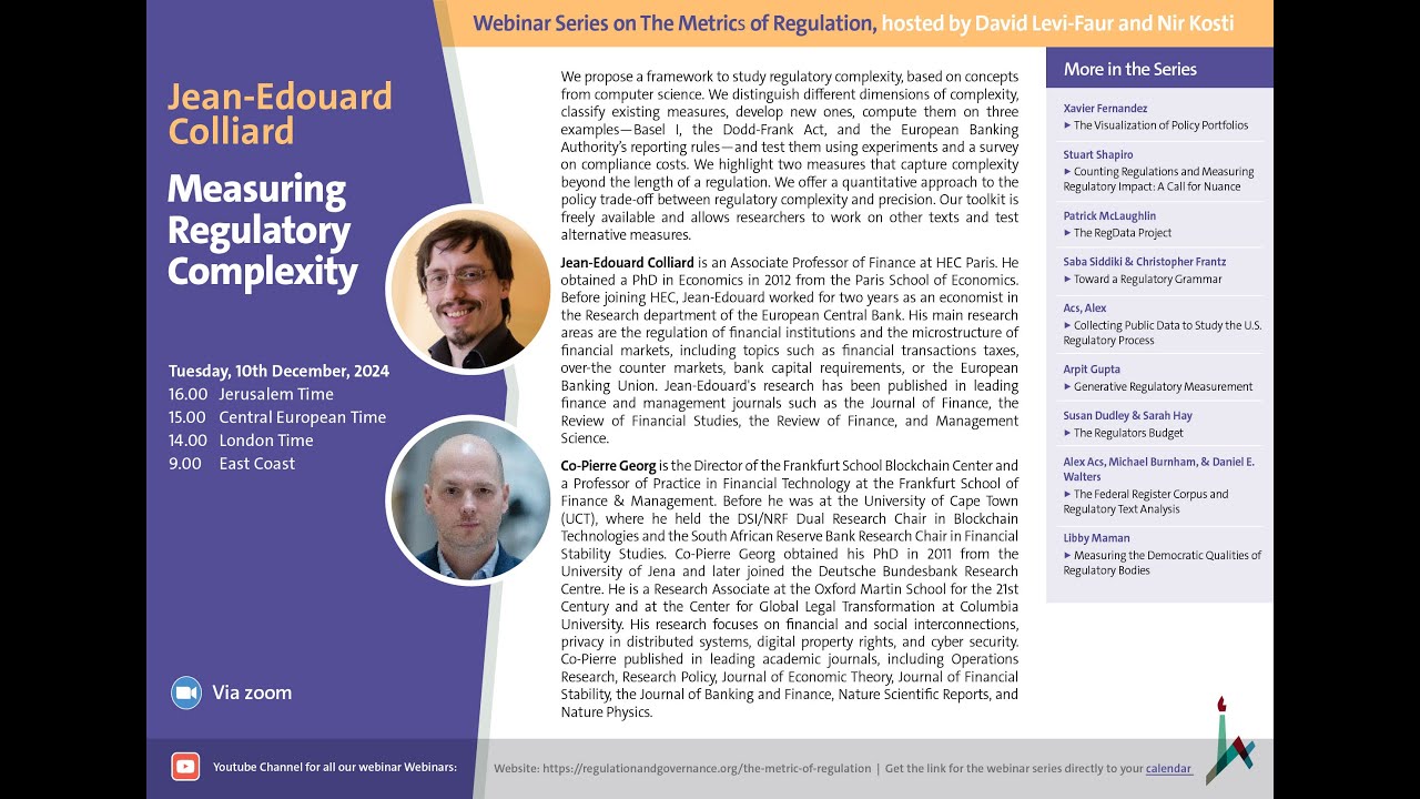 Jean-Edouard Colliard, Measuring Regulatory Complexity,