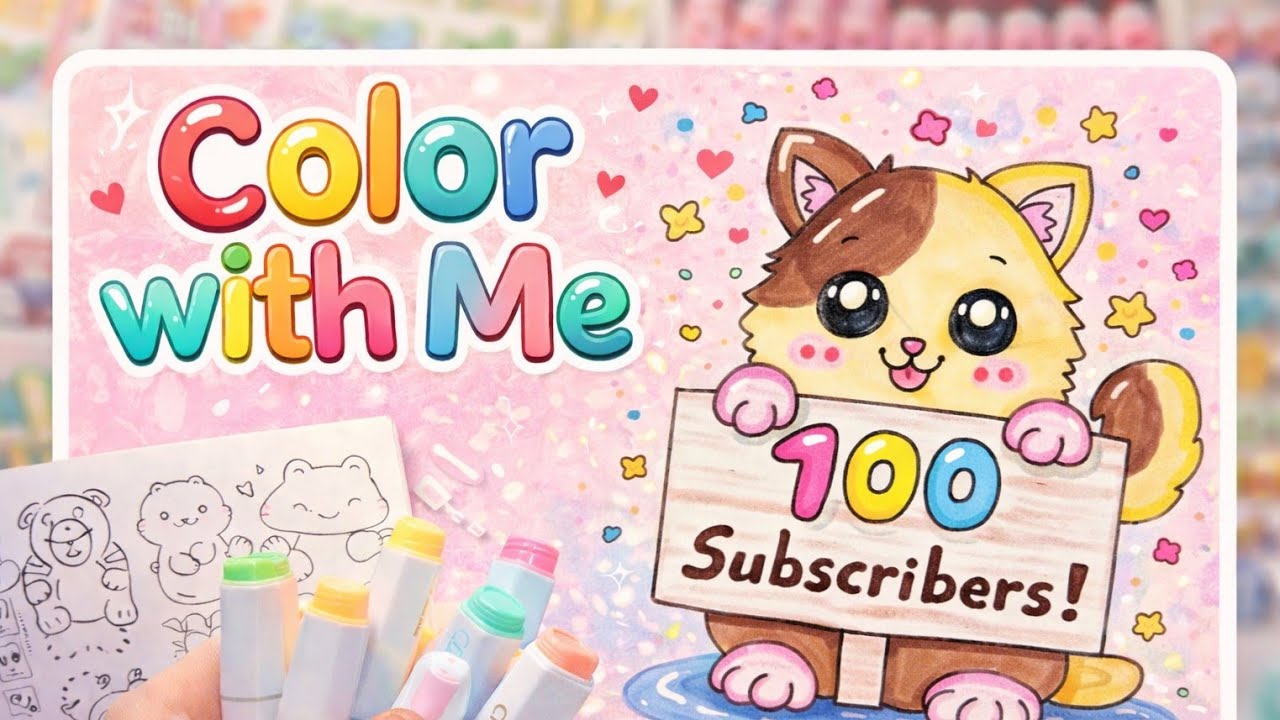  Celebrating 100 Friends! 🐾 | My Journey So Far | Cute and funny | ASMR coloring | Cute animals 