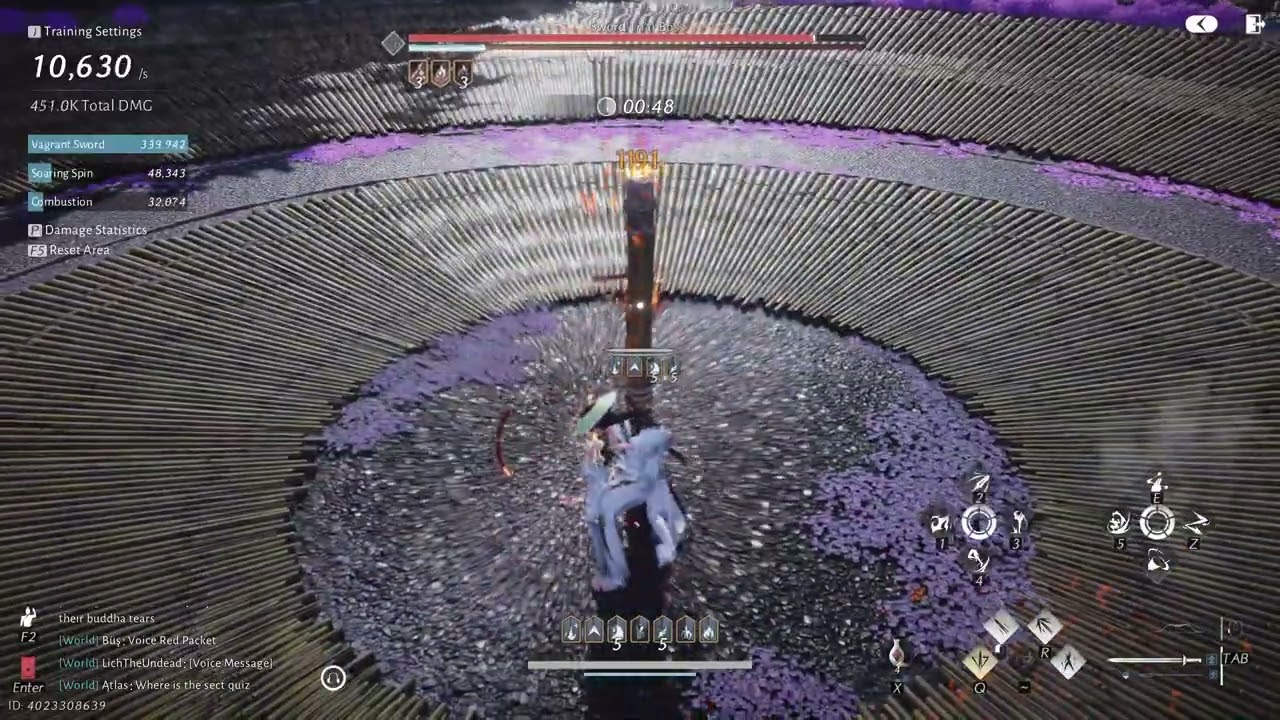 Nameless Sword rota 11k DPS 1min30s dummy test ( Inner way 5455 )