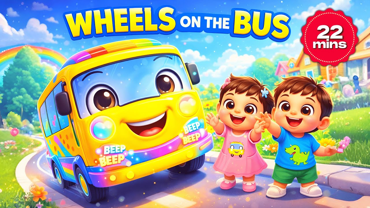 Horn on the Bus Goes Beep Beep 🚍🎶 | 22+ Minutes Kids Songs | Nursery Rhymes Compilation