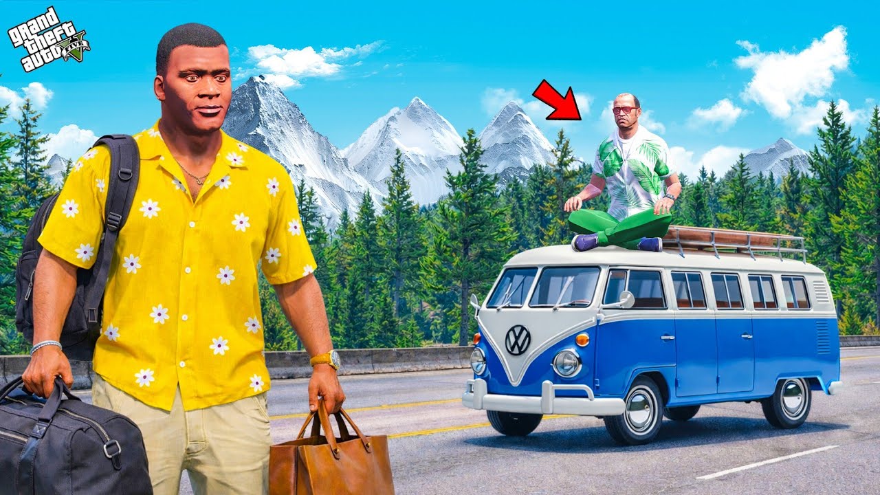 Franklin & Chithapu Start a Small Van Long Trip With Friends in GTA 5