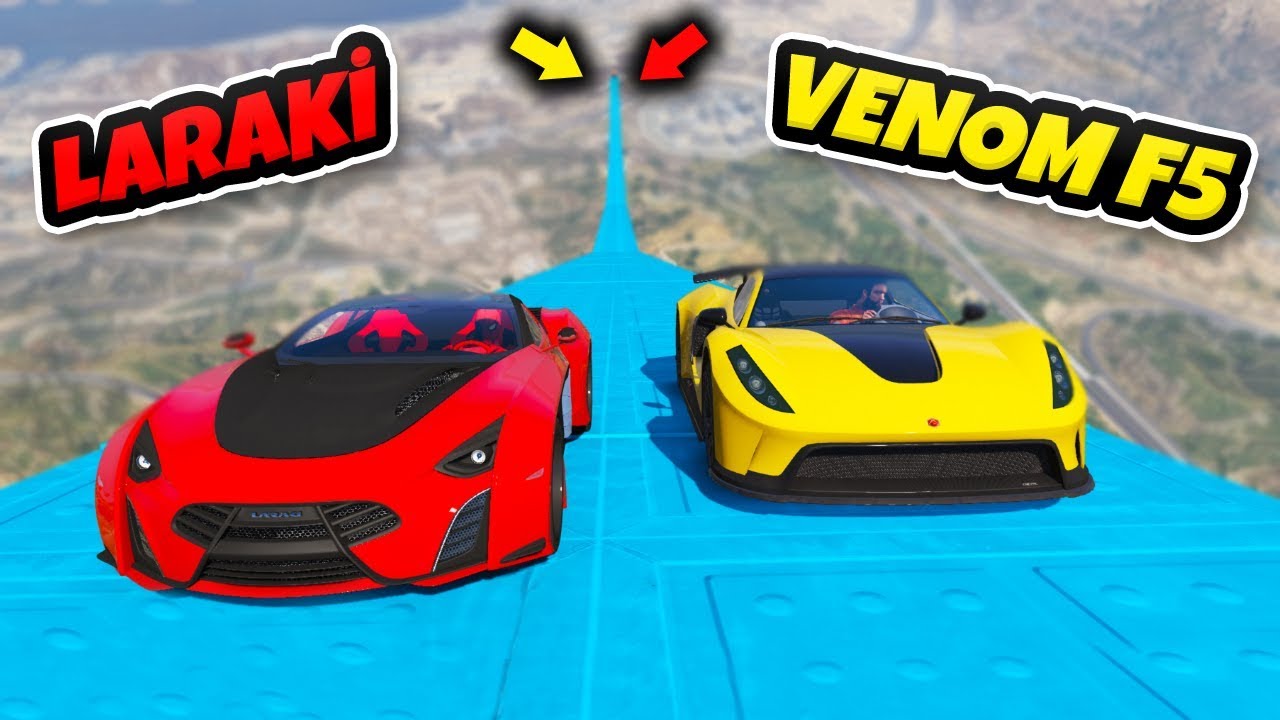Laraki vs Venom F5 Arabalar 4 Farklı Uçma Parkurunda - GTA 5