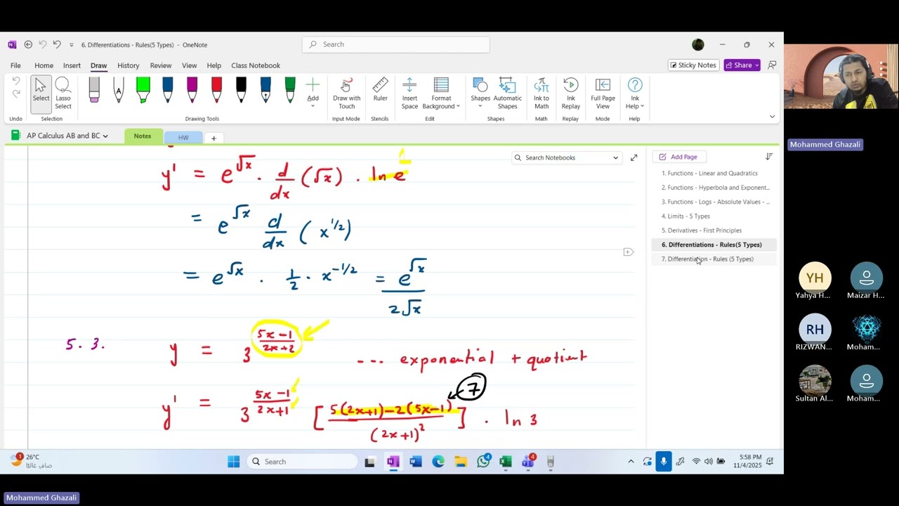 7.  Derivatives Rules - logs - Trig - Implicit