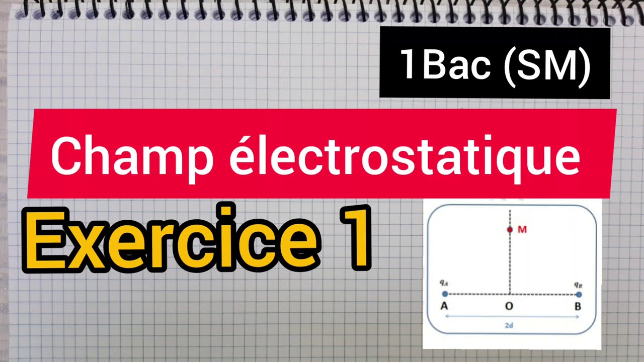 champ électrostatique : exercice 1 (1Bac : SM )  الأولى بكالوريا علوم رياضية