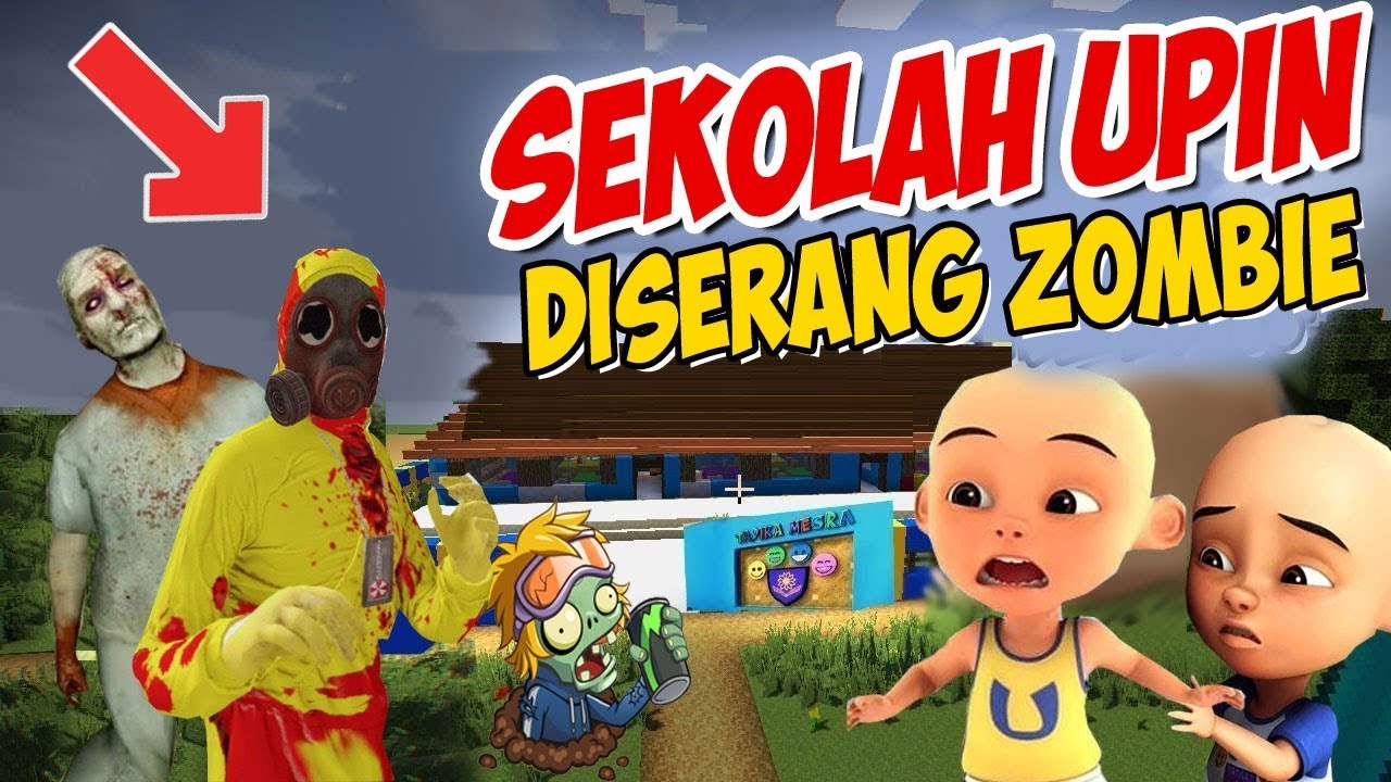 Sekolah Upin ipin DiSerang Zombie , ipin takut ! GTA Lucu