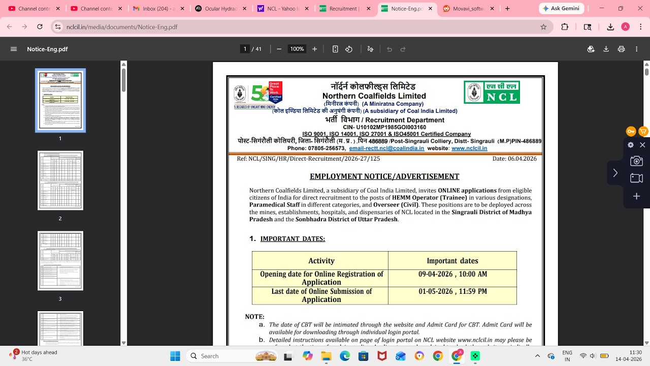 NCL Optometry Recruitment 2026