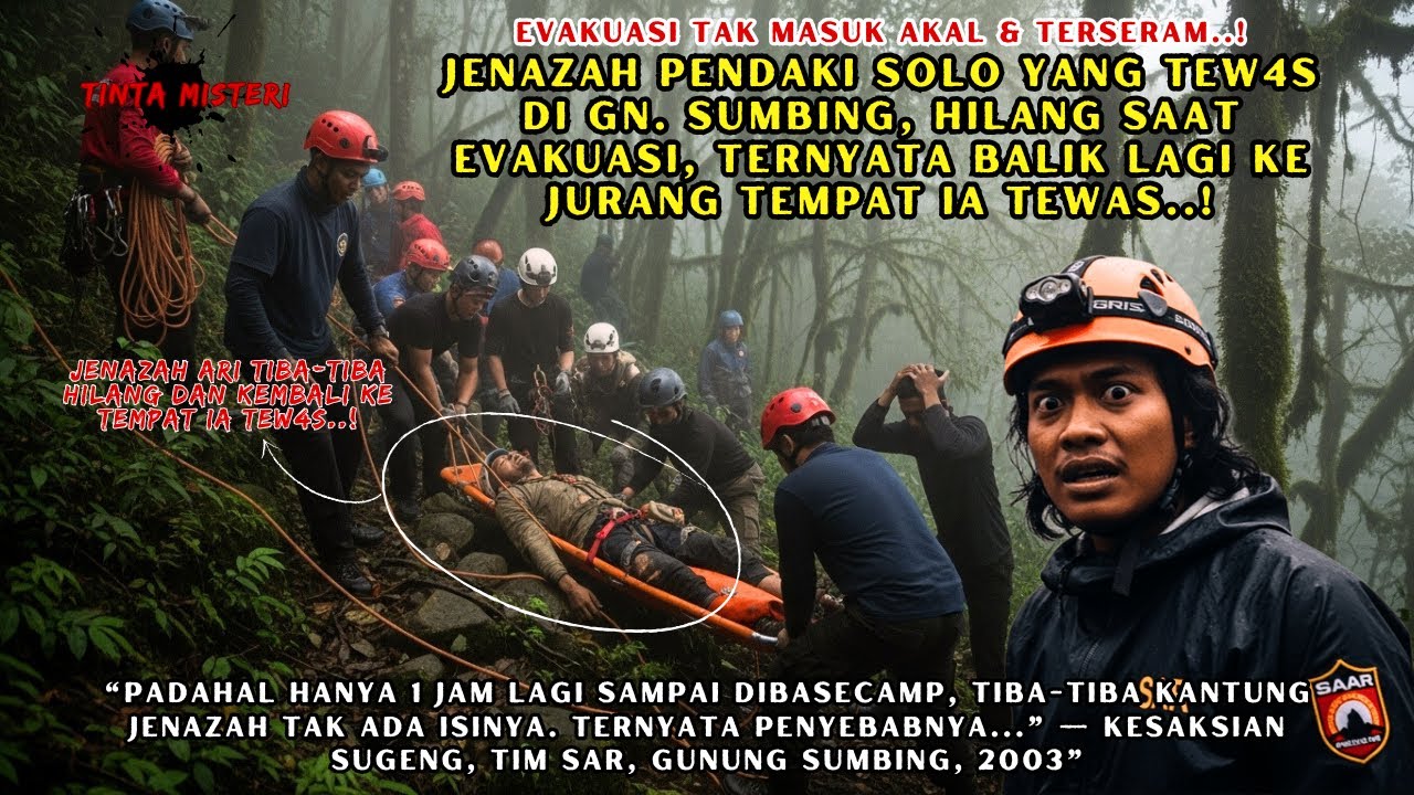 JENAZAH PENDAKI SOLO DI SUMBING HILANG SAAT EVAKUASI, TERNYATA BALIK LAGI KE JURANG TEMPAT IA TEW4S