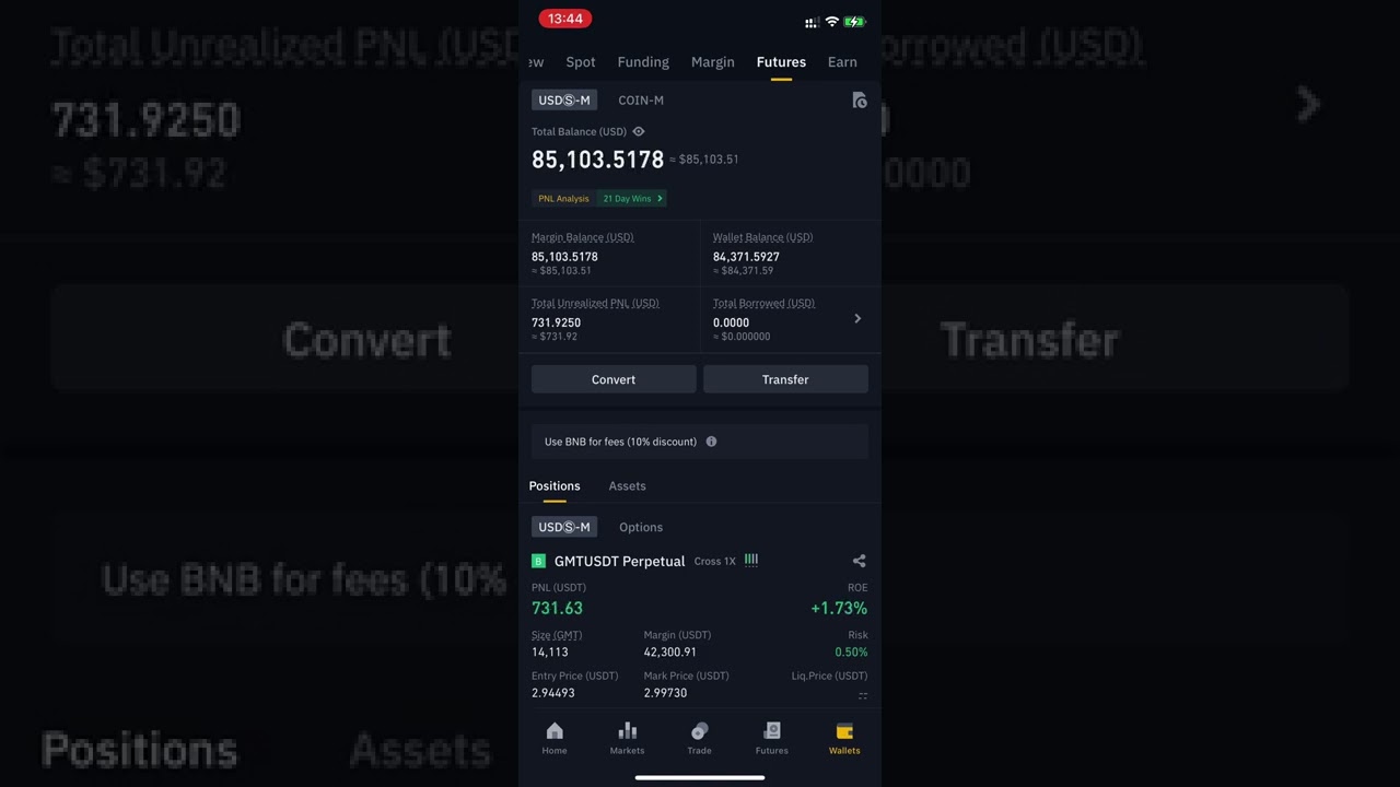 GMTUSDT perpetual futures traded by HFT AI algorithm. Balance started from 50k USDT in Nov 2021
