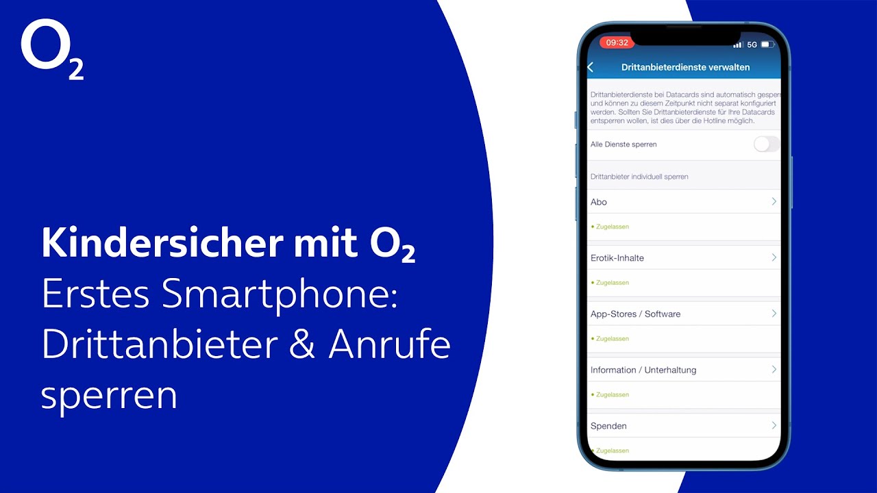 Kindersicher mit o2 - Erstes Smartphone: Drittanbieter deaktivieren & Anrufe sperren