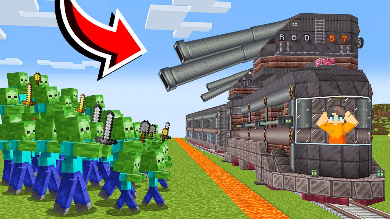 Zombies VS The Safest Security Train - Minecraft