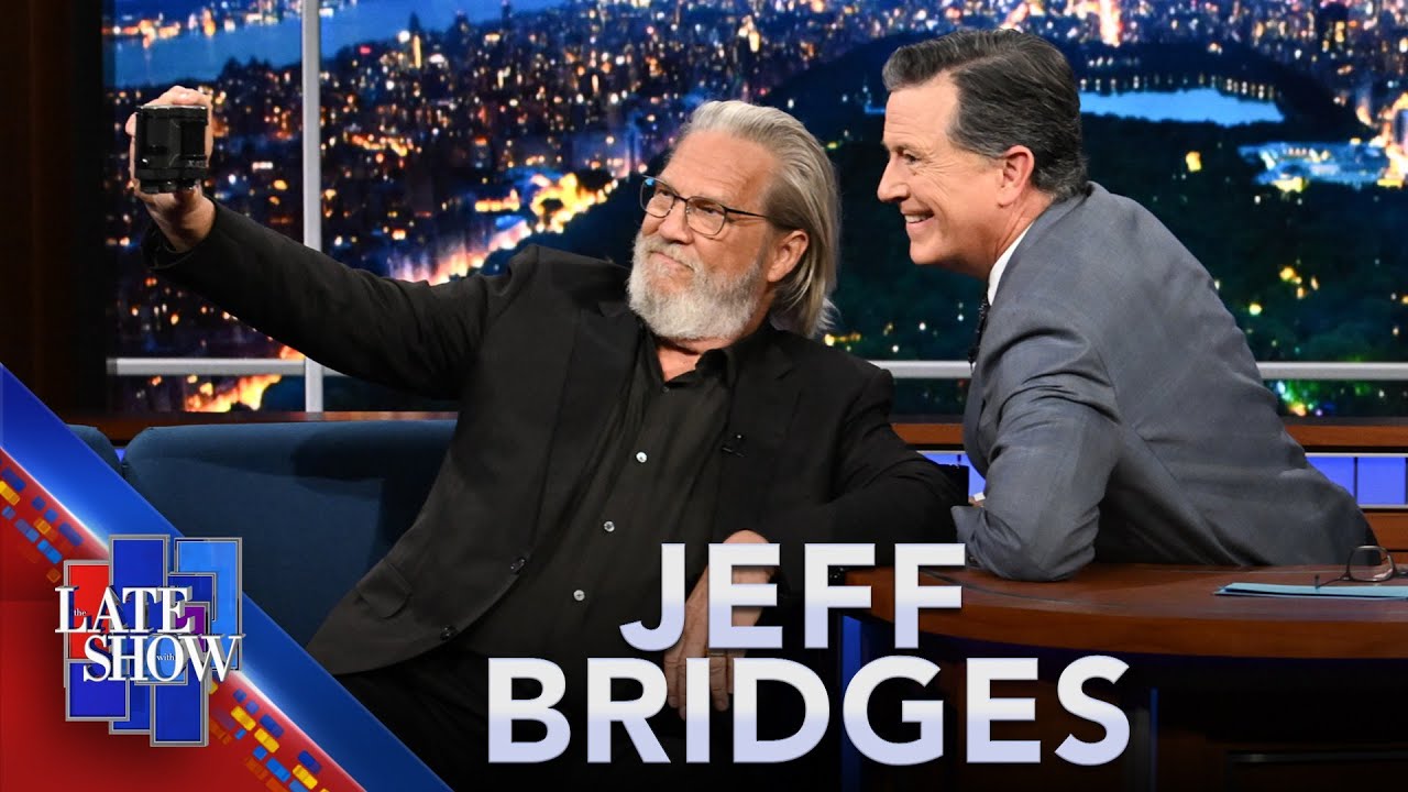 Jeff Bridges Takes A Photo Of Stephen Colbert With A Very Special Camera