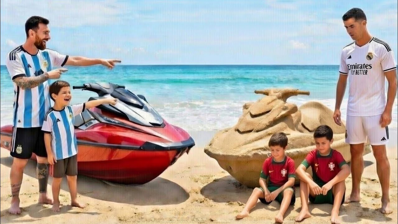 Messi & His Son Mocked at Ronaldo's Sand Jet ski | Ronaldo's Socks Everyone