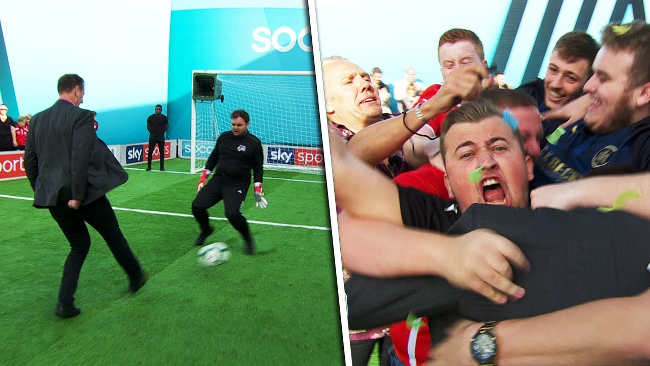 Matt Le Tissier v Sean Delaney | Penalty, volleys, free kick & crossbar challenge | Soccer AM Pro Am
