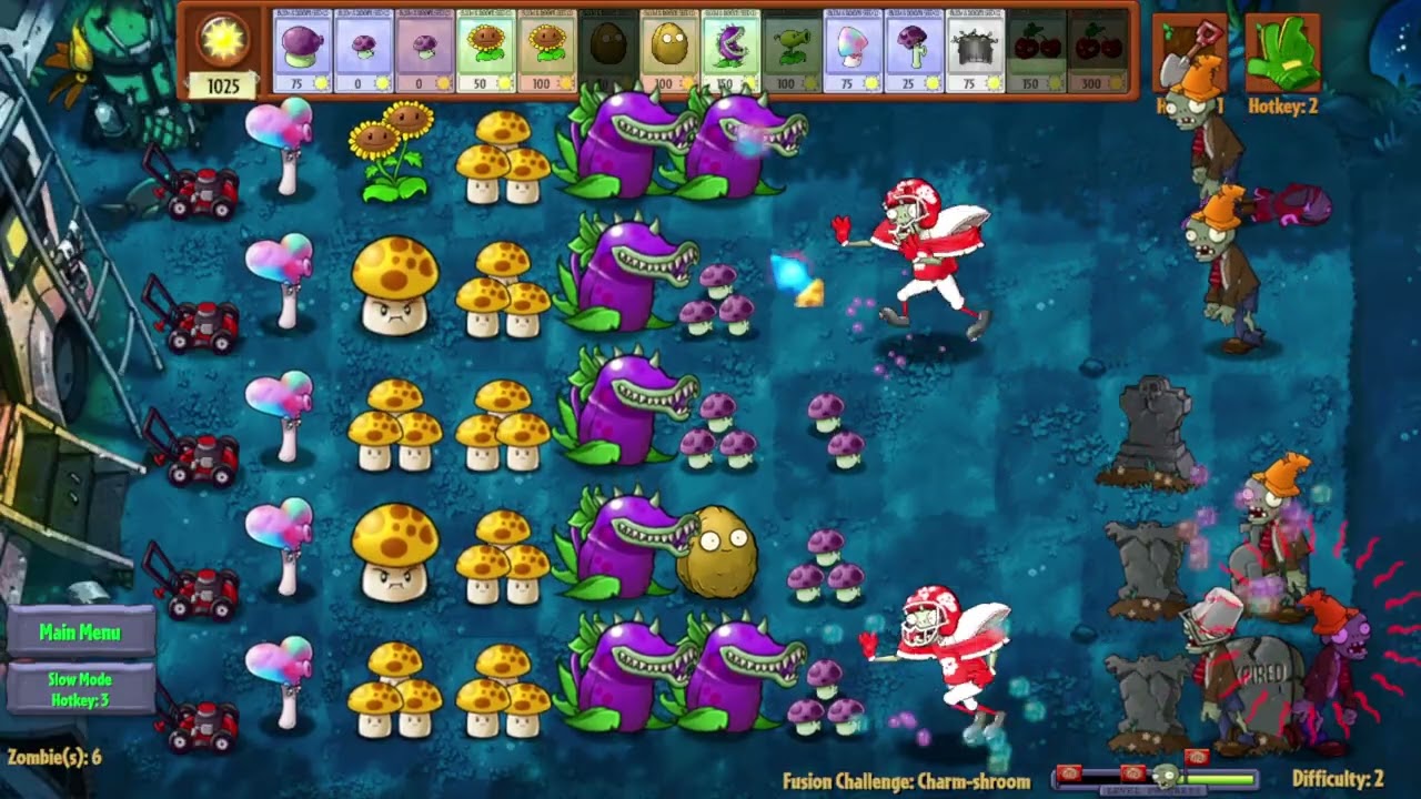 Plants Vs. Zombies Fusion (English) NEW V3.0! | Fusion Challenge | Charm-shroom Challenge