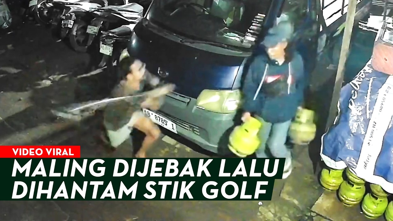FULL VIDEO MALING DIHANTAM STIK GOLF‼️MALING TERJEBAK DI ATAP RUMAH❗NONTON SAMPAI SELESAI ☠️😭💀