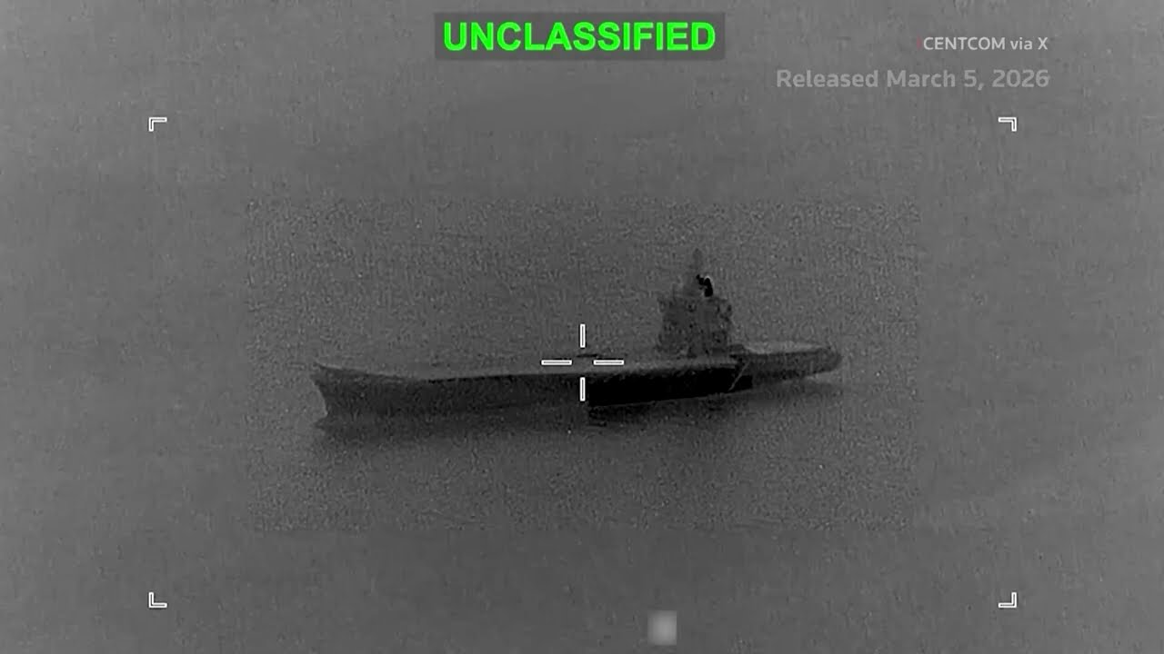 US releases video it says shows strike on Iranian drone carrier