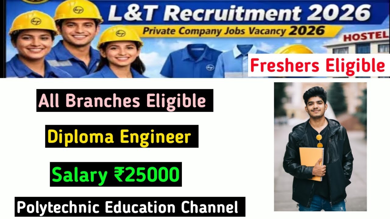 L&T RECRUITMENT 2026, ALL BRANCHES ELIGIBLE, FRESHERS APPLY SALARY ₹25000,RGPV STUDENTS