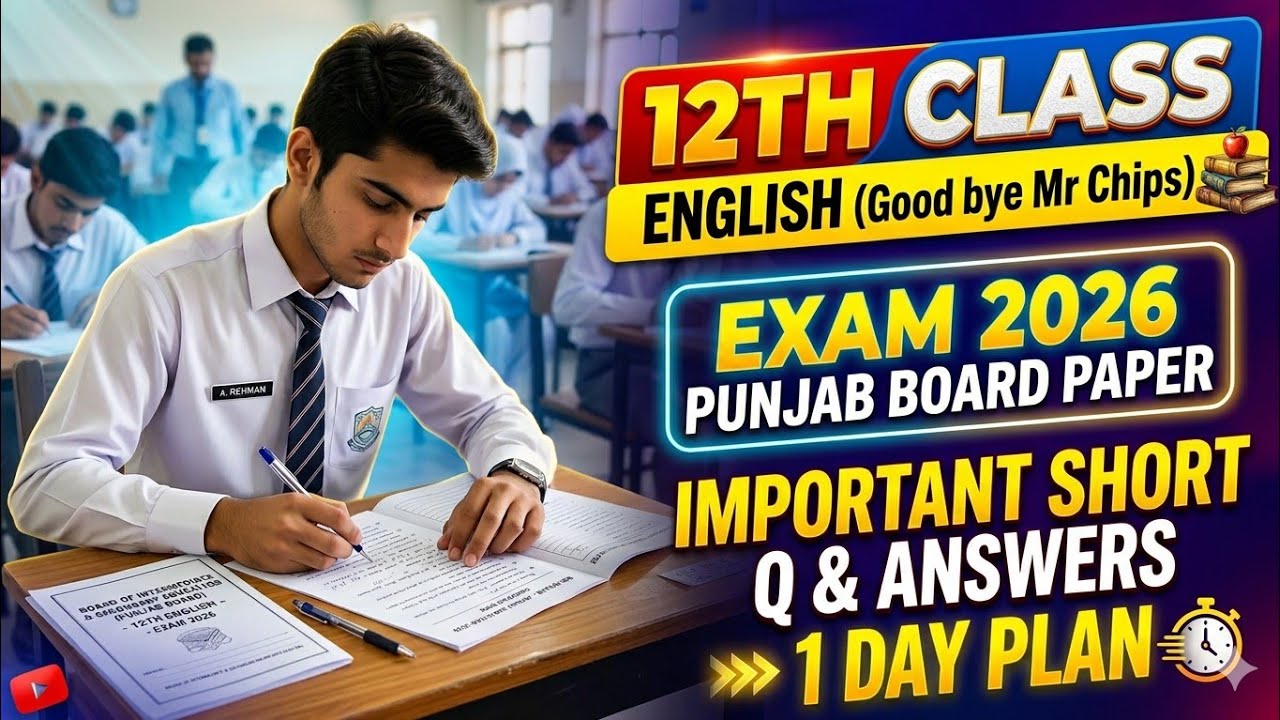 2nd Year English Goodbye Mr Chips Easy Questions Answers | FA FSC English Notes 2026 | Punjab Board