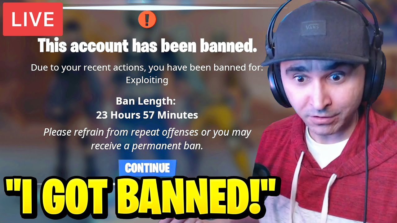 Summit1g Gets BANNED from Fortnite LIVE...