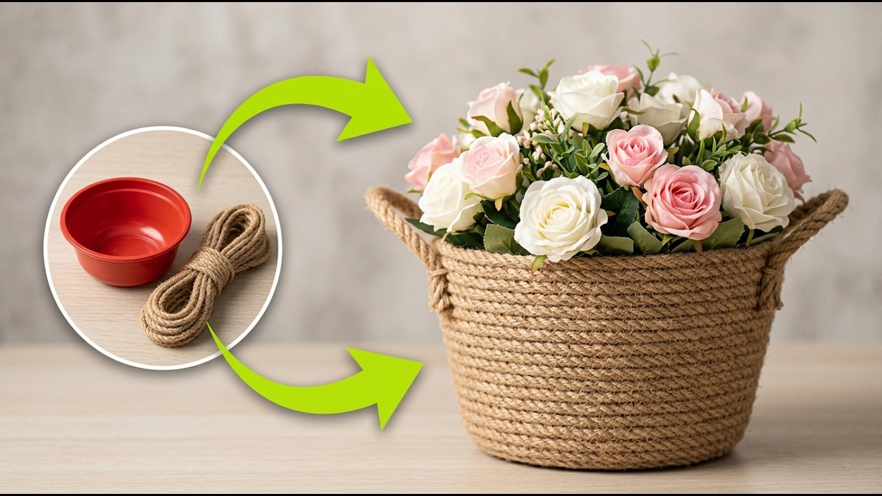How to Make a Rustic Jute Planter from Trash | Quick & Easy DIY | Make Yourself