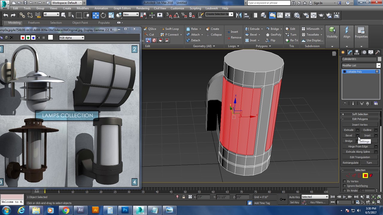 Tutorial on Modeling a lamp in 3dsmax. (Part 1)