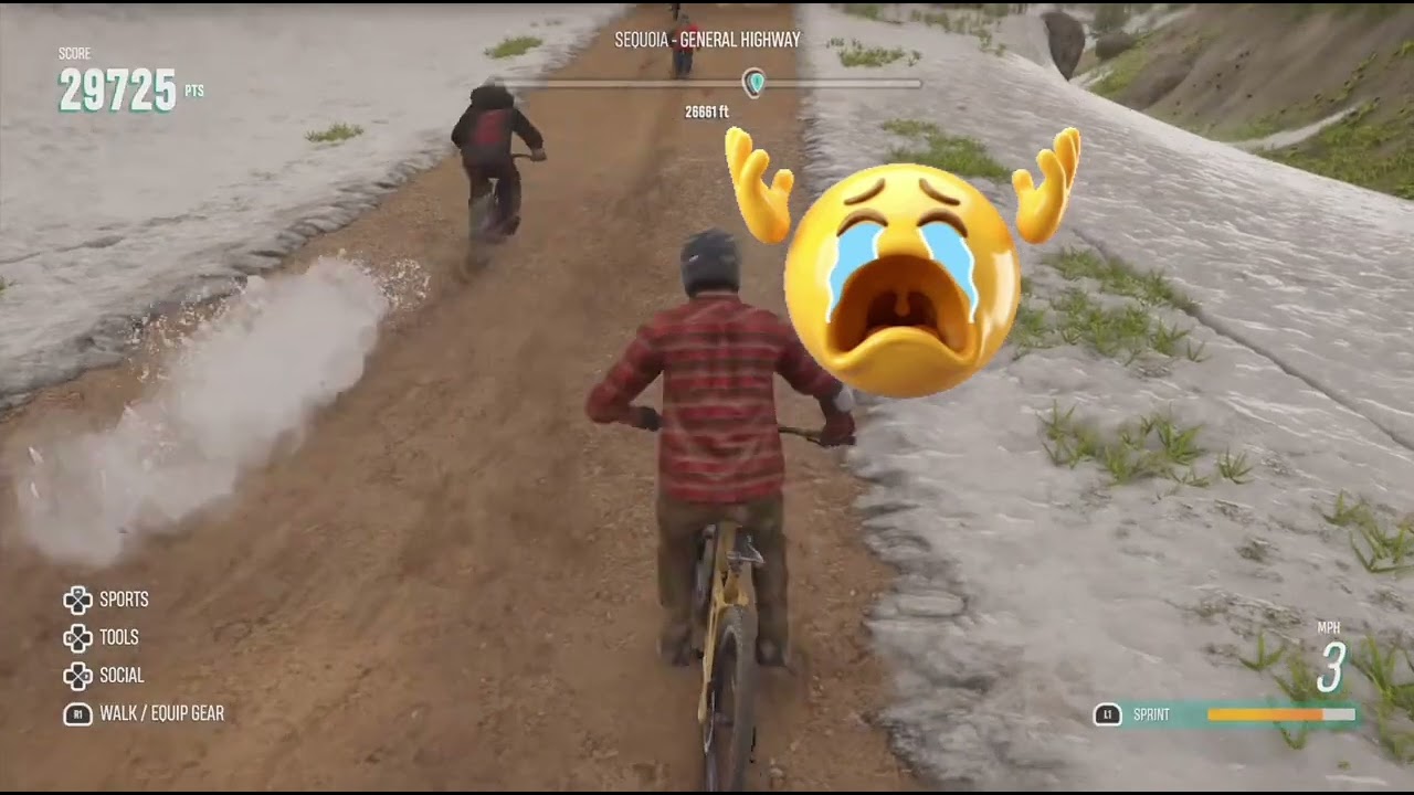 Doing the track if I crash i restart or if I skip part