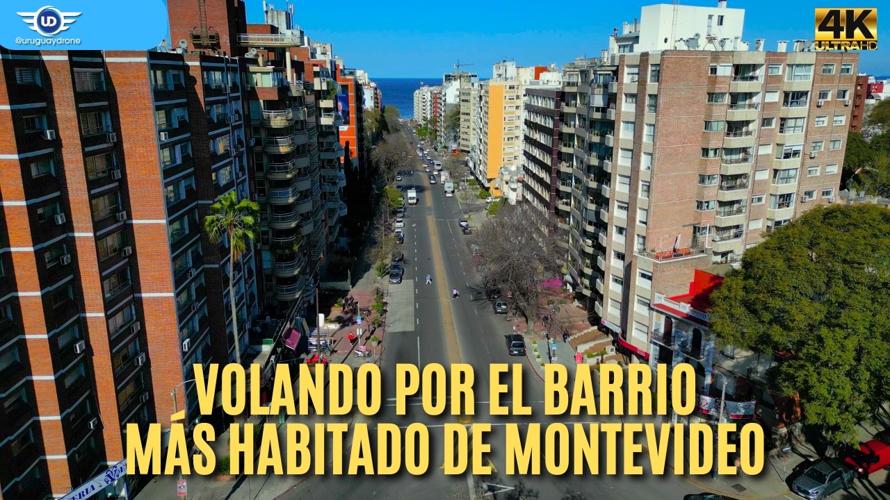 Precioso paseo por el barrio Pocitos - Uruguay Drone Paisajes Montevideo Video dji Mini 2 Mini 3 Pro