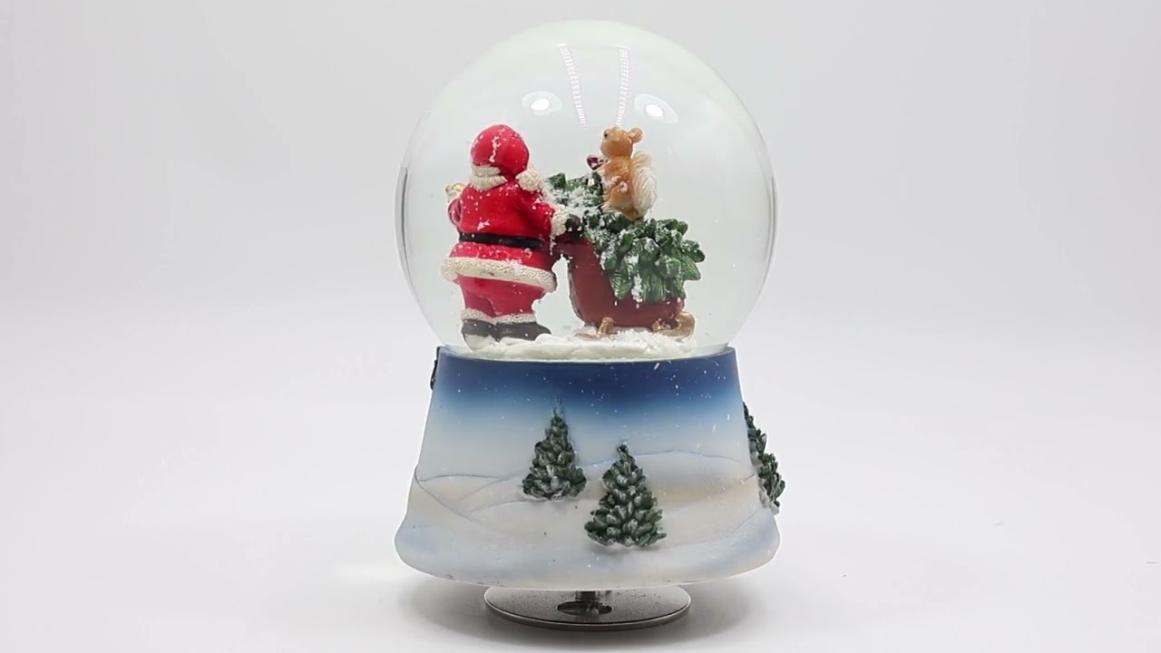 Globo de Neve com M&uacute;sica Pai Natal com Esquilo
