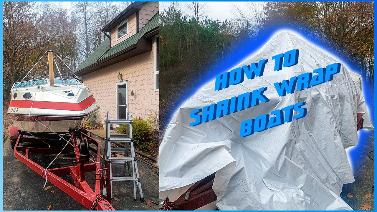 Experts shrink wrap 22' Baretta cuddy cabin boat (with explanation)