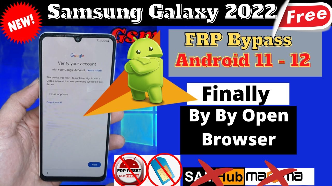 Boom😍!!All Samsung 2022 Frp Bypass Android 11-12  Without launching browser