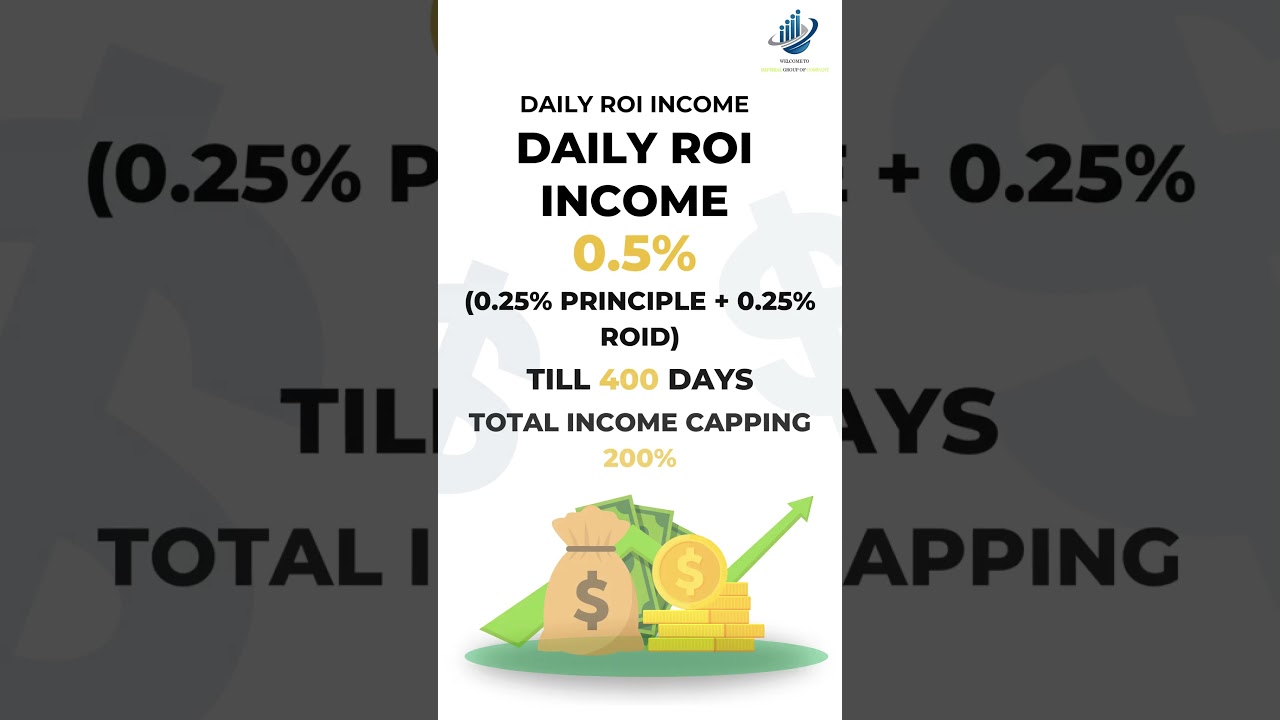 Business plan | Investment package 100$ | Daily roi income 0.5% (0.25% PRINCIPLE + 0.25% ROID)