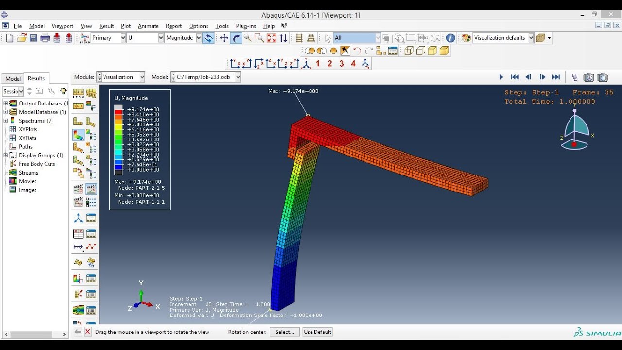 Abaqus Tutorial Videos - Non-Linear Contact Analysis of a Part in Abaqus 6.14
