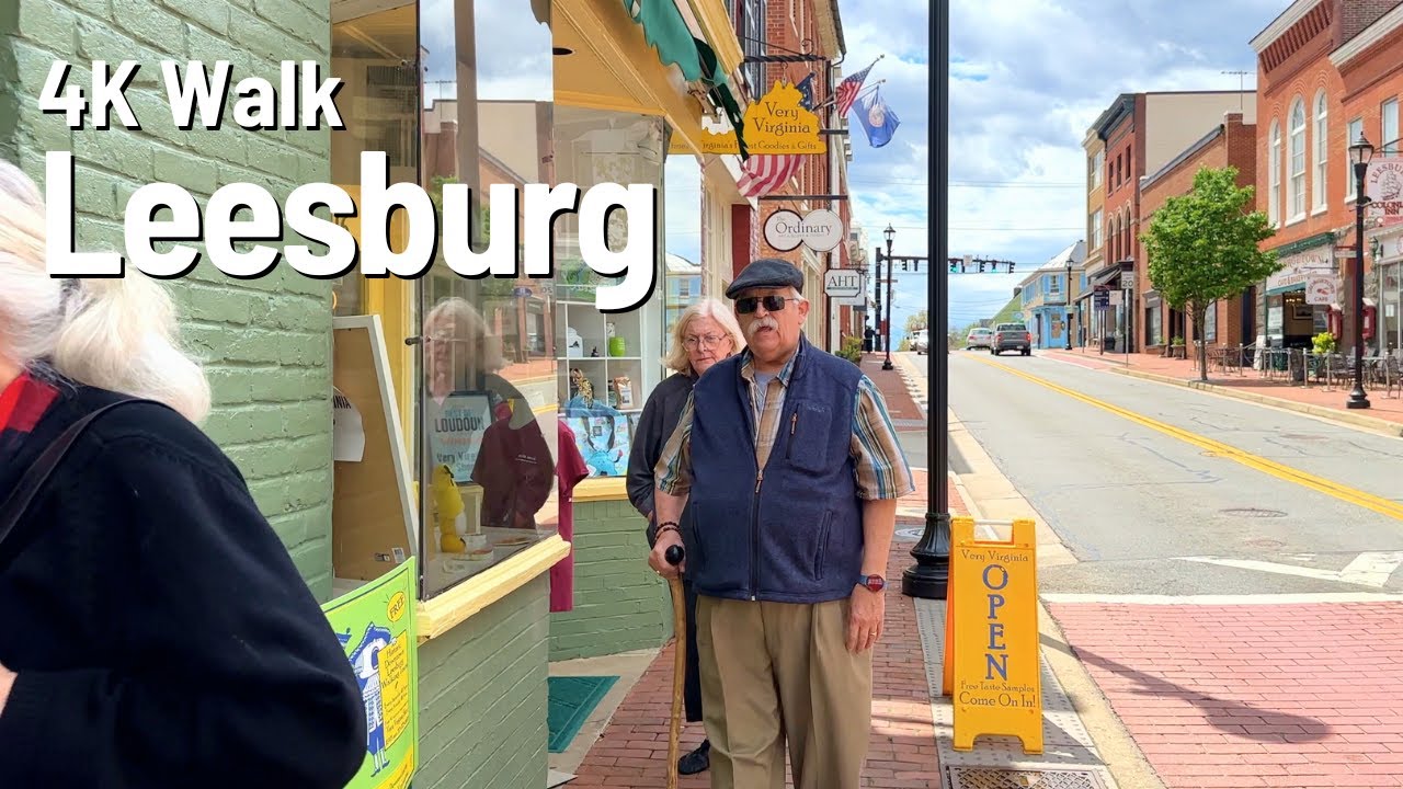 Leesburg Virginia Walk 🇺🇸 April 4K 2024