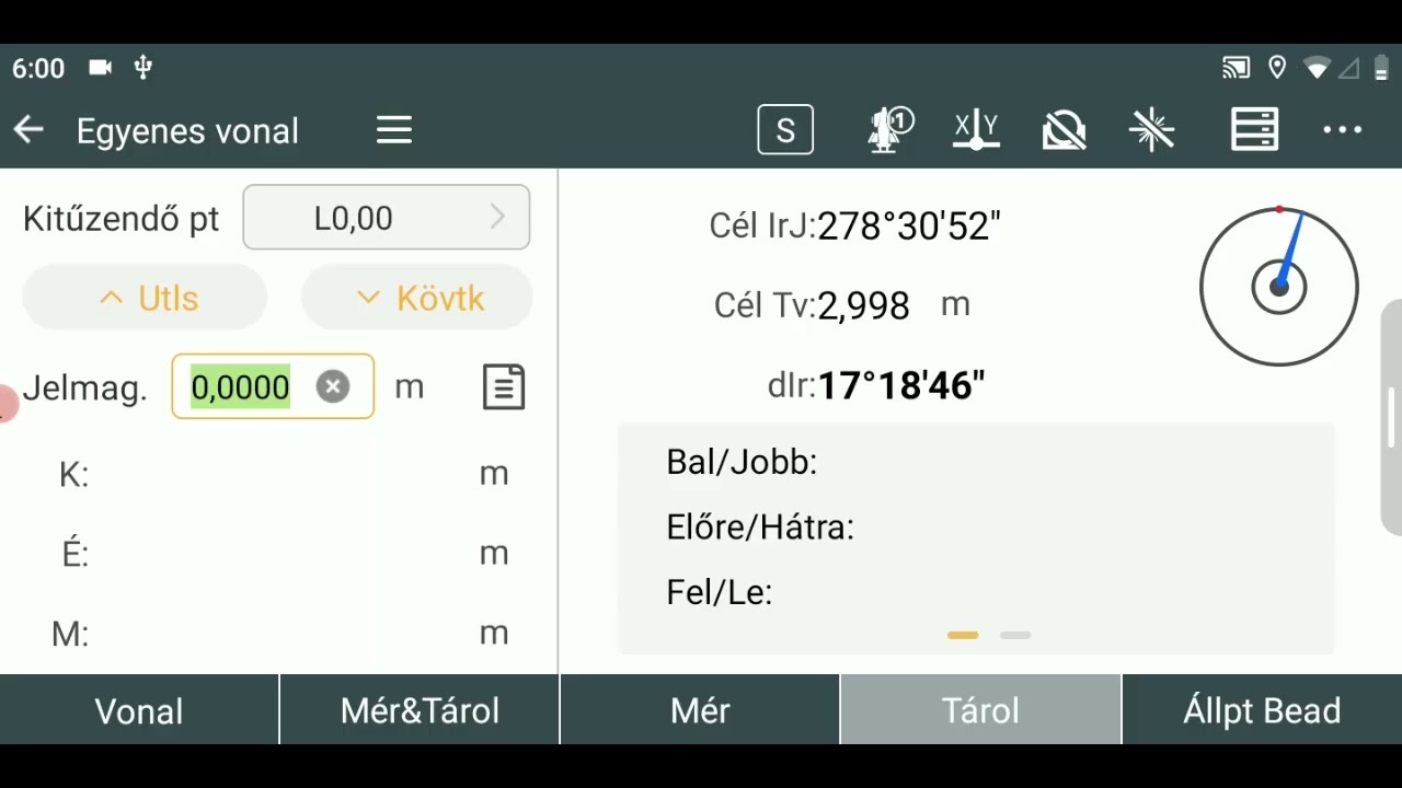 Kitűz&eacute;s Egyenes vonal n&ouml;vekm&eacute;ny