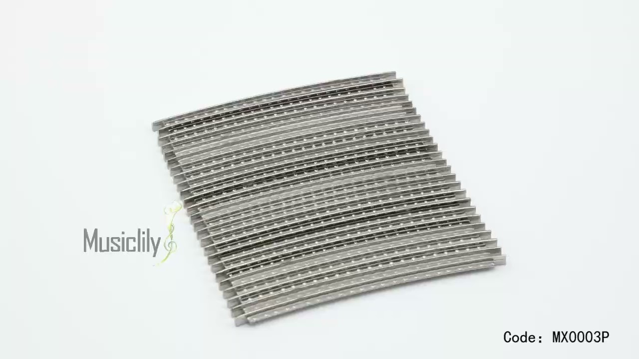 Musiclily Basic Stainless Steel 24 Frets Guitar Jumbo Fret Wire Set, Chrome 360 show