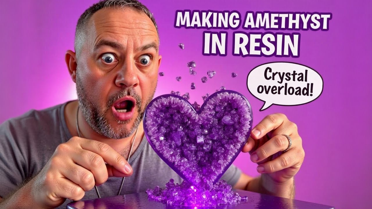 Creating a STUNNING Amethyst Crystal Formation in Resin &ndash; Realistic Gemstone Art!
