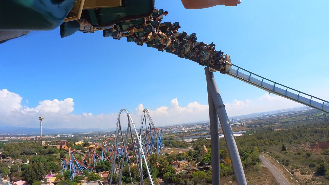 Shambhala - PortAventura - B&M HYPERCOASTER - Onride & offride