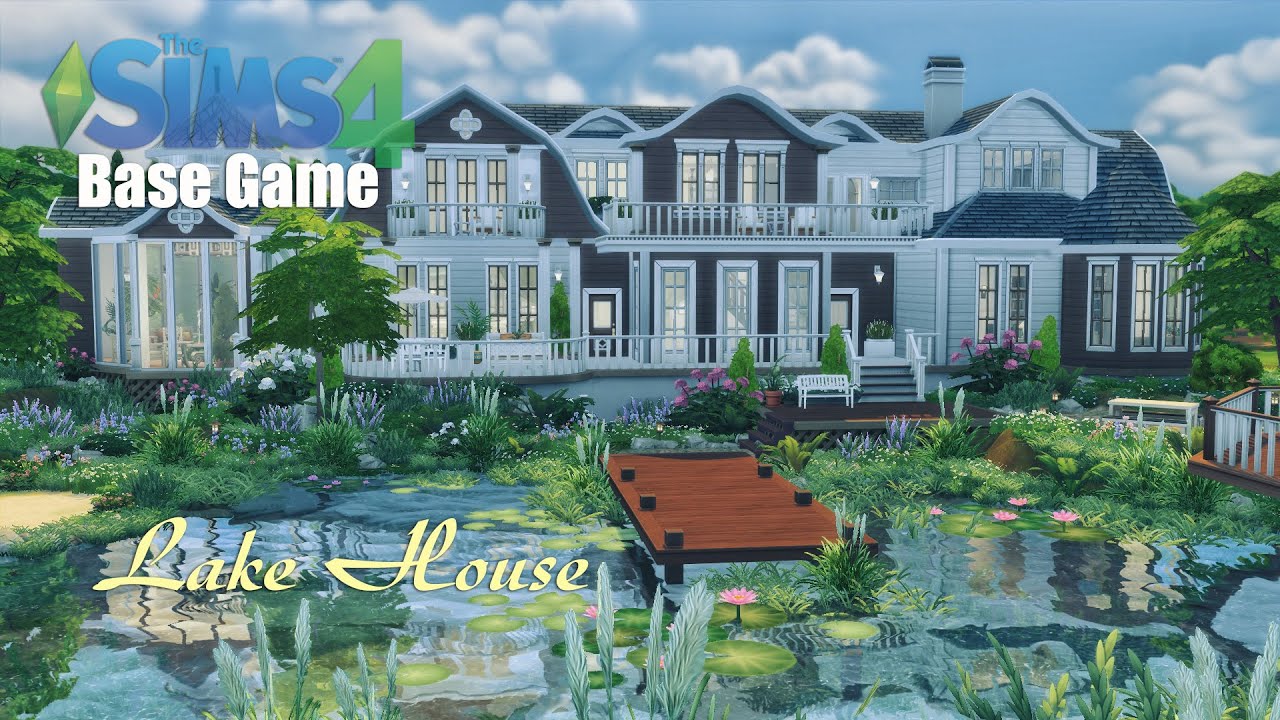 Дом у озера | Базовая Игра ( без СС ) Строительство | THE SIMS 4
