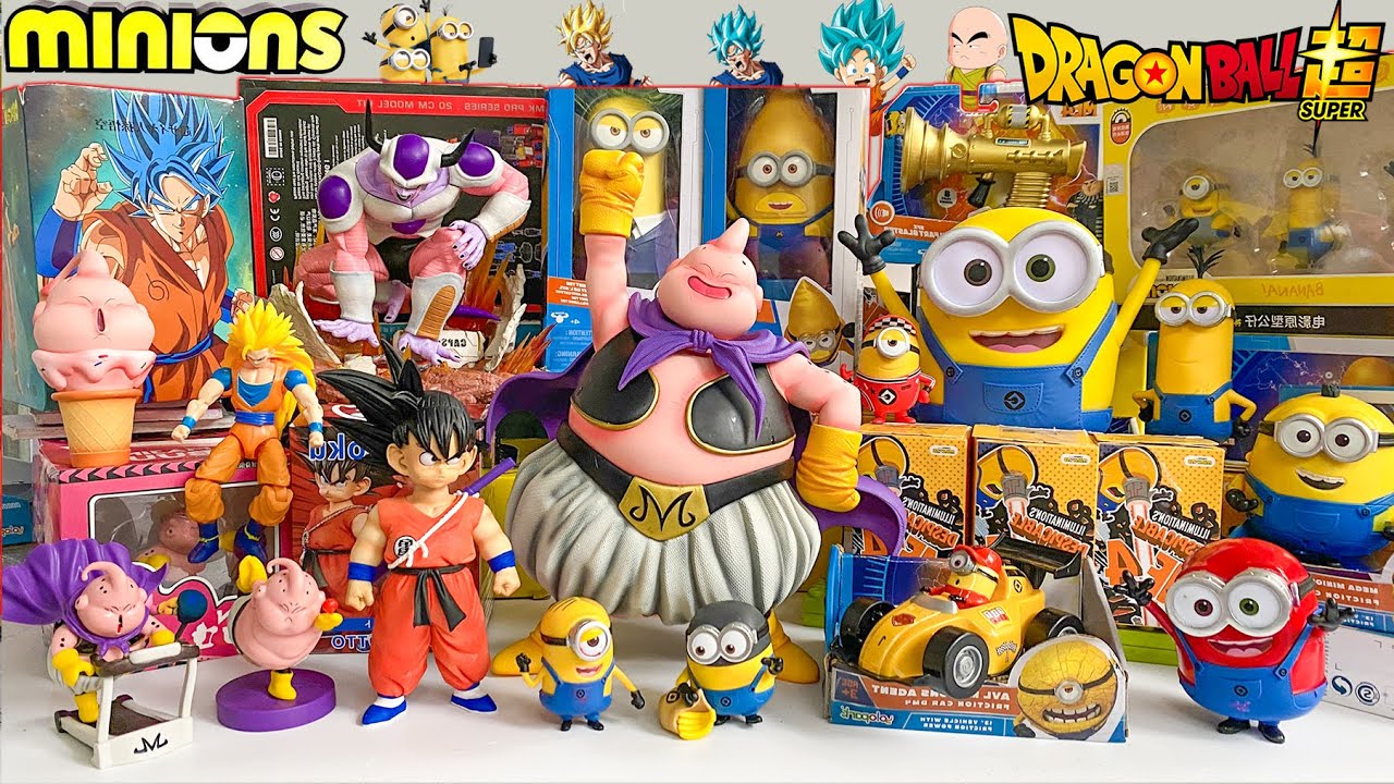 Dragon Ball Super & Despicable Me 4 Toys Collection: Majin Buu, Frieza, Son Goku, MINIONS Kevin Bob