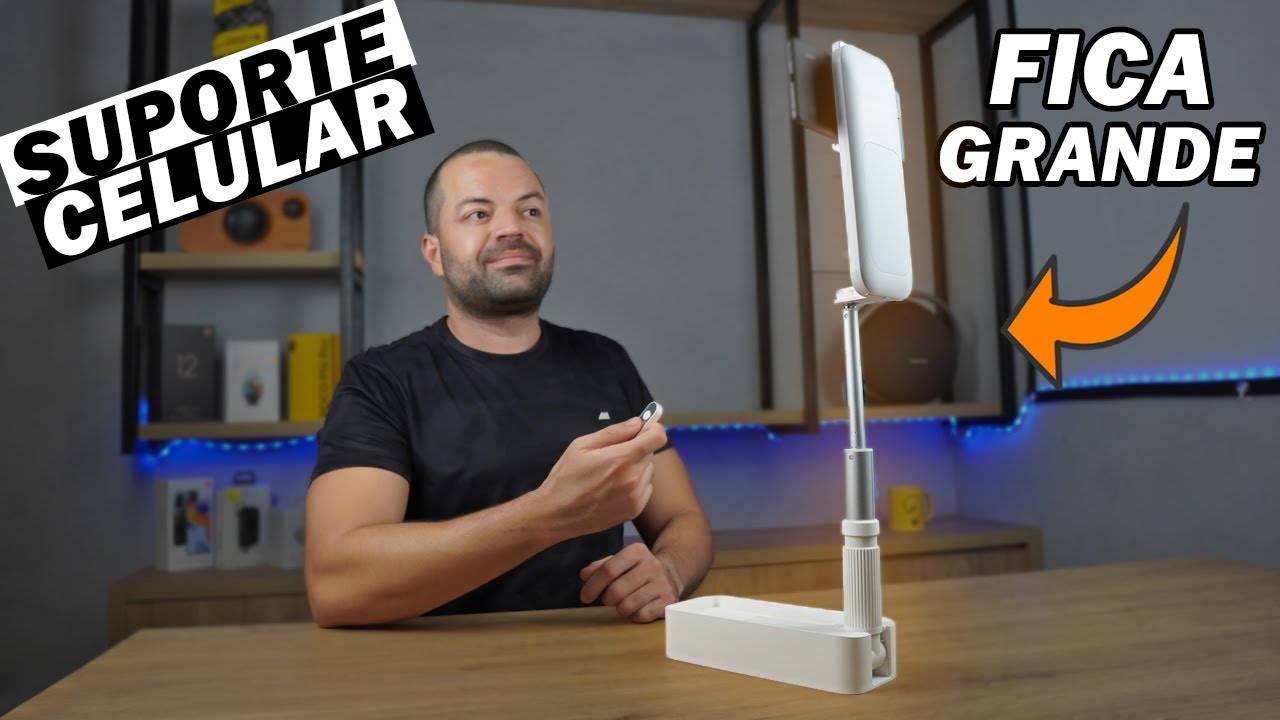 O MELHOR suporte para celular DO MUNDO! Tem luz, controle, gira 360º e muito mais!
