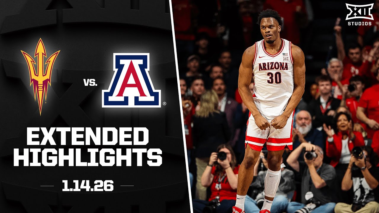 Arizona State vs. #1 Arizona Extended Highlights | 2025-26 Big 12 Men's Basketball
