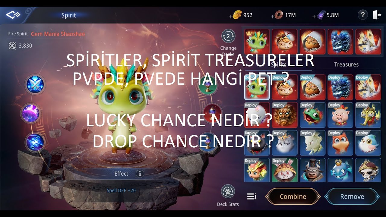MIR4 PVP VE PVEDE HANGİ SPİRİT HANGİ TREASURE ? LUCKY VE DROP CHANCE NEDİR ?