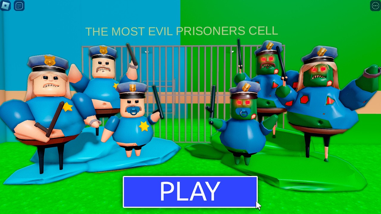 7.381 POLICE vs 125.000 PRISONERS in TOXIC BARRY'S PRISON RUN! New Scary Obby (#Roblox)